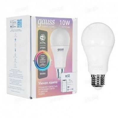 Gauss LED Globe LED 10.0 E27 2700-6500K RGBW A60 Smart Home Лампа светодиодная Умный Дом