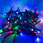 Гирлянда уличная SE-RICE-10100M, 10M, 100LED, мульти (4цв.),IP60,черн шн. 1,5м