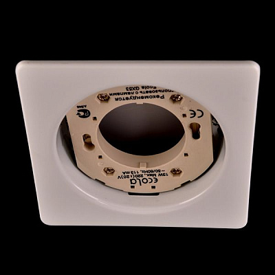 Ecola GX53 H4 Square open edge белый Светильник квадратный