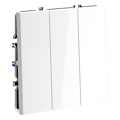 VOLTUM Выключатель встраиваемый S70 трехклавишный 10А, (белый глянцевый)