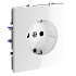VOLTUM Розетка встраиваемая S70 с заземлением 16А, (белый глянцевый)