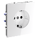 VOLTUM Розетка встраиваемая S70 с заземлением 16А, (белый глянцевый)