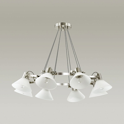 Люстра ODEON LIGHT 3707/8 MODERNI LN18 189 никель E14 8*60W 220V EFFI