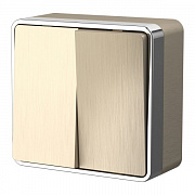 Выключатель двухклавишный Gallant (шампань рифленый) W5020010 нов.