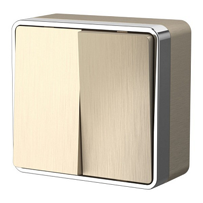 Выключатель двухклавишный Gallant (шампань рифленый) W5020010 нов.