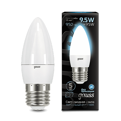 Gauss LED Candle 9.5W E27 4100К Лампа светодиодная