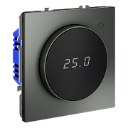 VOLTUM Терморегулятор электронный S70 с индикацией и датчиком, для теплого пола, (титан)