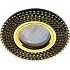 Ecola MR16 DL1662 GU5.3 Glass Стекло круг с прозр.стразами./фон черный./центр.часть золото Светильник круглый