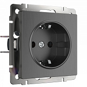Werkel W1171004 Розетка с заземлением (графит рифленый)