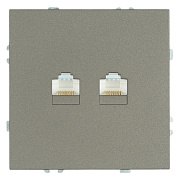 Розетка компьютерная 2-местная RJ-45 (механизм) Эмили антрацит, soft touch RST00-5111-09