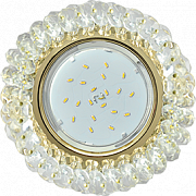 Ecola GX53 H4 Glass Круглый с хрусталиками Прозрачный/Золото, FD53RYECB (30)