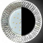 Ecola GX53 H4 LD5319 Glass Круг с прозр. мозаикой с подсветкой/фон зерк./центр.часть хром 