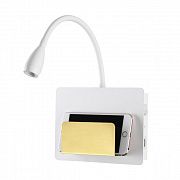 Бра ODEON LIGHT 4243/3WL HIGHTECH ODL21 183 бел/золотистый Настенный светильник c USB IP20 LED 3W 24