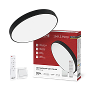IN HOME Светильник SCANDY SIMPLE 95Вт 3000-6500K 7600Лм 400x50мм с пультом ДУ черный