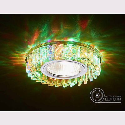 Ambrella S255 CH/M хром/прозрачный хрусталь MR16, 3W LED Светильник