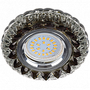Ecola MR16 LD7009 GU5.3 искристый с подсветкой "Кристалл" Прозрачный и Черный/хро, FK16CCEFB (10/50)