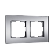 Рамка на 2 поста Werkel Senso (серебряный, стекло soft-touch) W0023106