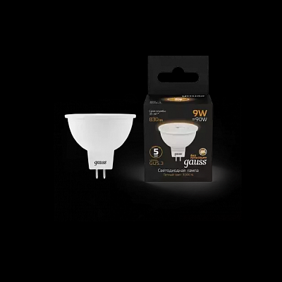 Gauss LED MR16 LED 9.0W GU5.3 3000K Лампа светодиодная