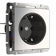 Werkel W1171102 Розетка с заземлением и шторками (глянцевый никель)