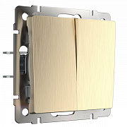 Werkel W1120010 Выключатель двухклавишный (шампань рифленый)