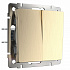 Werkel W1120010 Выключатель двухклавишный (шампань рифленый)
