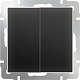 Werkel W1122008 Выключатель двухклавишный проходной (черный матовый)